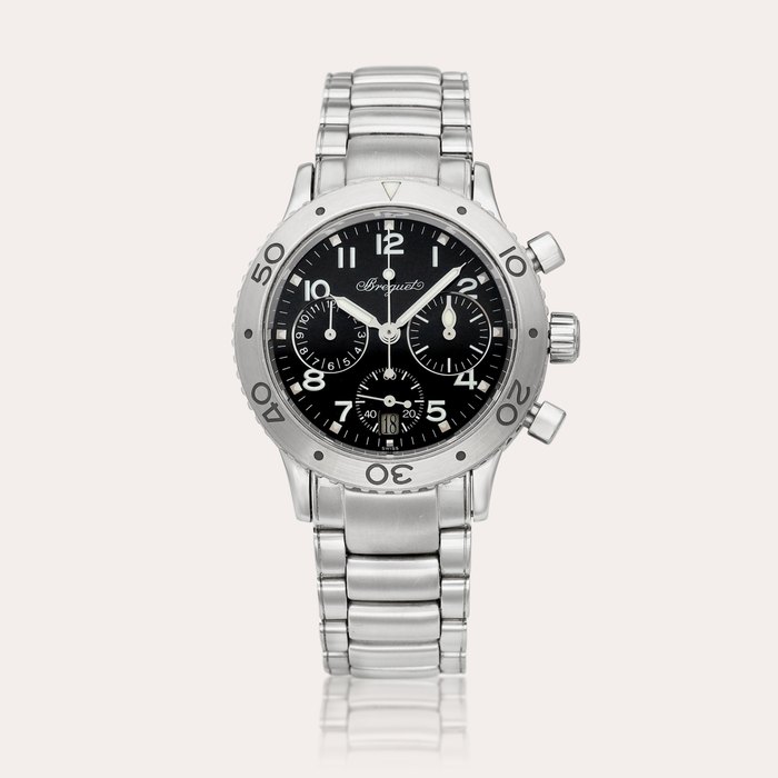 Breguet Type XX Transatlantique, Reference 4820 | A stainless steel chronograph wristwatch with date and bracelet, Circa 2003