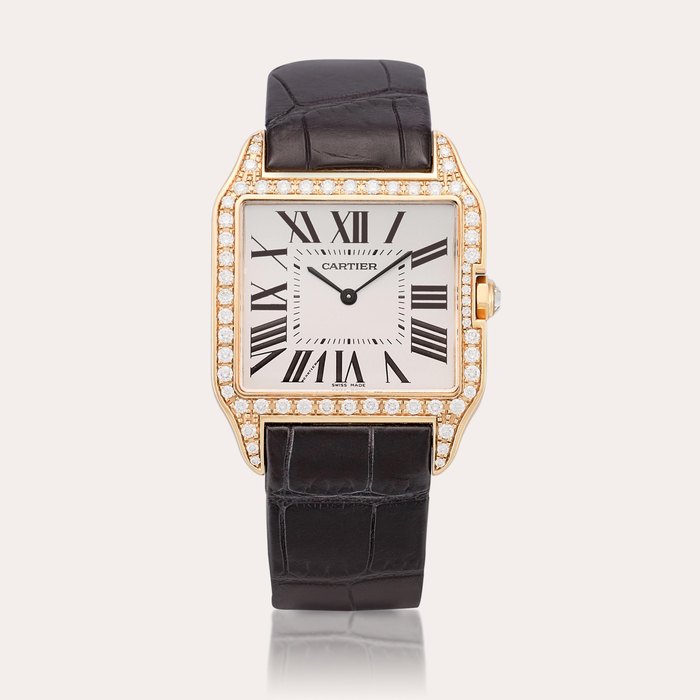 Cartier Santos Dumont, Reference 2650 | A pink gold and diamond-set wristwatch, Circa 2006