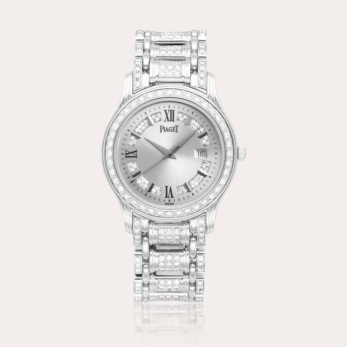 Piaget Polo, Reference 24005 | A white gold and diamond-set bracelet watch with date, Circa 2005