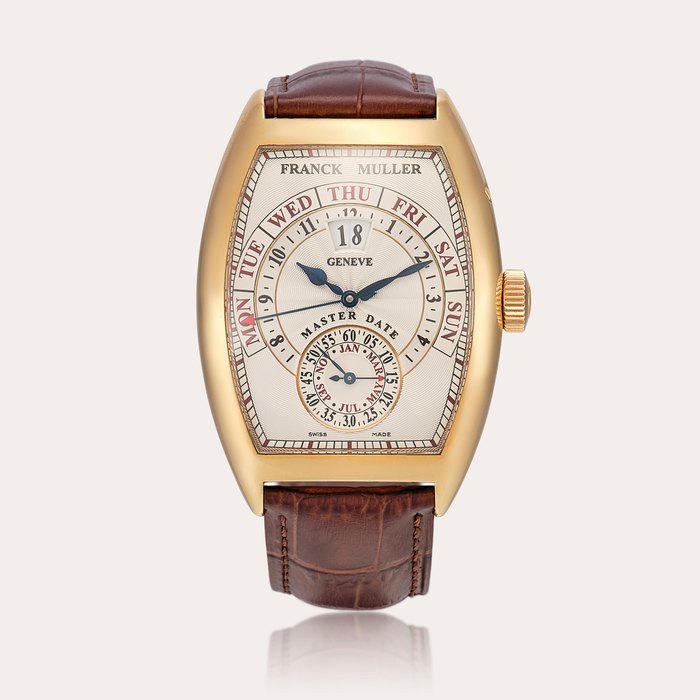 Franck Muller Master Date, Reference 8880GD | A pink gold triple calendar wristwatch with retrograde day indication, Circa 2000