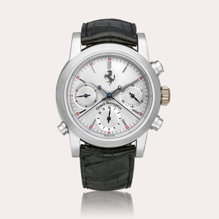 Girard-Perregaux Tribute to Ferrari, Reference 9015 | A limited edition platinum split seconds chronograph wristwatch, Circa 1995