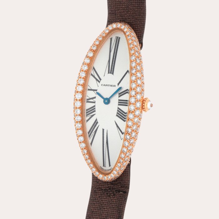 Cartier Baignoire Allongée, Reference 2515 | A pink gold and diamond-set wristwatch | Circa 2000