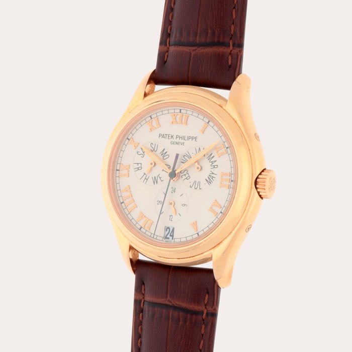 Patek Philippe Reference 5035R | A pink gold annual calendar wristwatch with 24-hour indication | Circa 1996