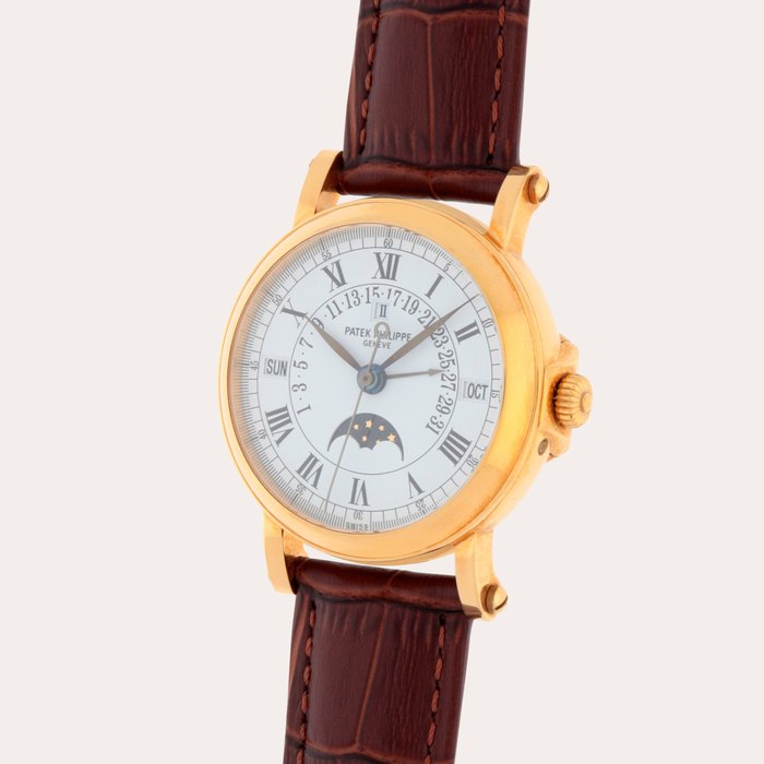 Patek Philippe Reference 5059J | A yellow gold perpetual calendar wristwatch with date, moon phases and leap year indication | Made in 1999
