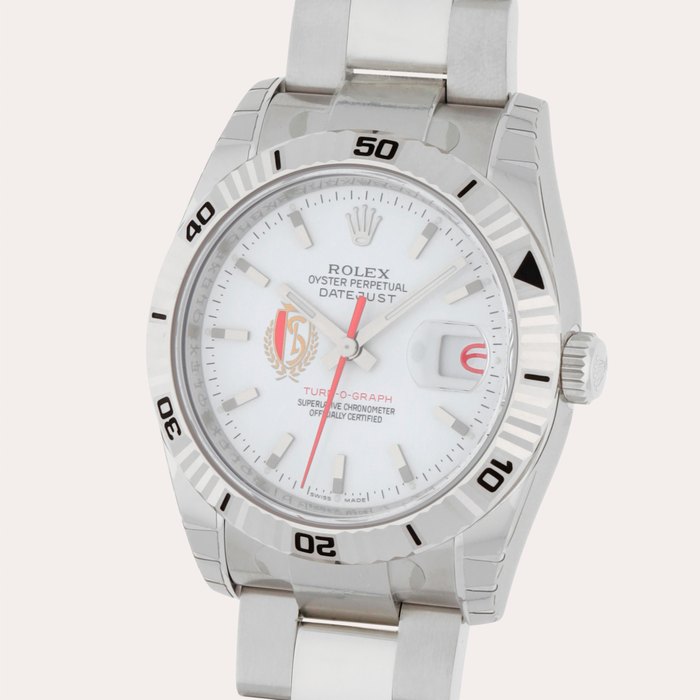 Rolex Datejust Turn-O-Graph, Reference 116264 | A limited edition stainless steel and white gold wristwatch  with date and bracelet made to celebrate Royal Standard de Liege's victory in 2009 | Circa 2010