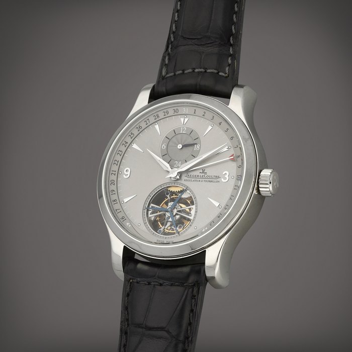 Jaeger-LeCoultre Master Tourbillon, Reference 1656450 | A limited edition platinum dual time one minute tourbillon wristwatch with date | Circa 2010