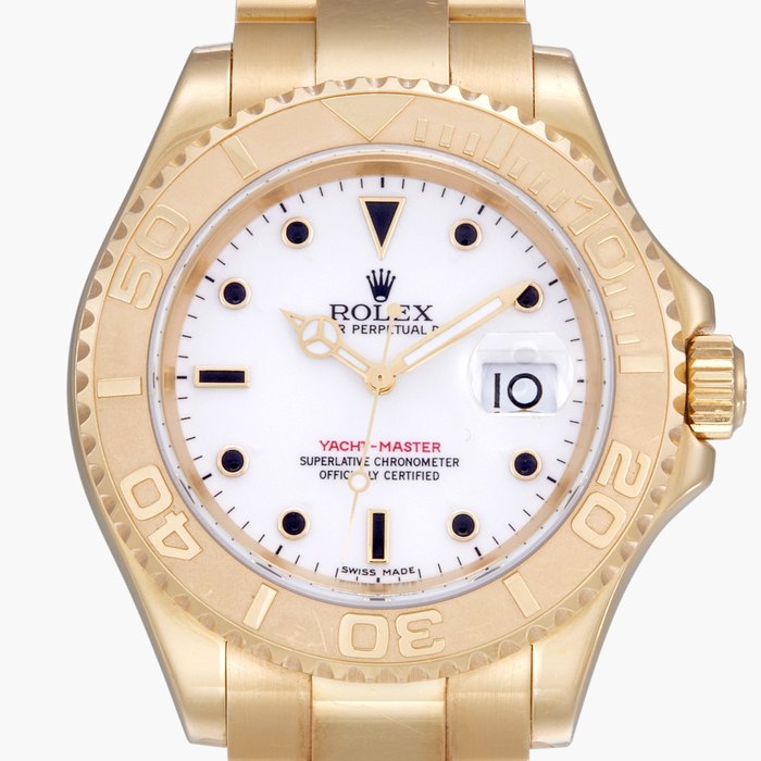 Rolex Yacht-Master, Reference 16628B | A yellow gold wristwatch with date and bracelet | Circa 2002