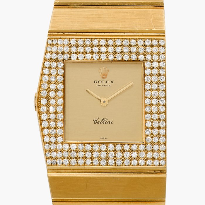 Rolex Midas Cellini, Reference 4609 | A yellow gold and diamond-set bracelet watchwith bracelet | Circa 1980