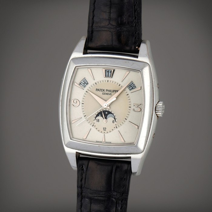 Patek Philippe Gondolo, reference 5135G-001 | A white gold annual calendar wristwatch with moon phases | Circa 2005