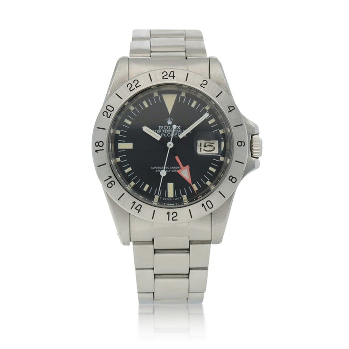 Rolex 'Steve McQueen' Explorer II, Ref. 1655, Stainless steel wristwatch with 24-hour indication, date and bracelet Circa 1979 | 勞力士 | 1655型號「'Steve McQueen' Explorer II」精鋼鍊帶腕錶備24小時及日期顯示，約1979年製