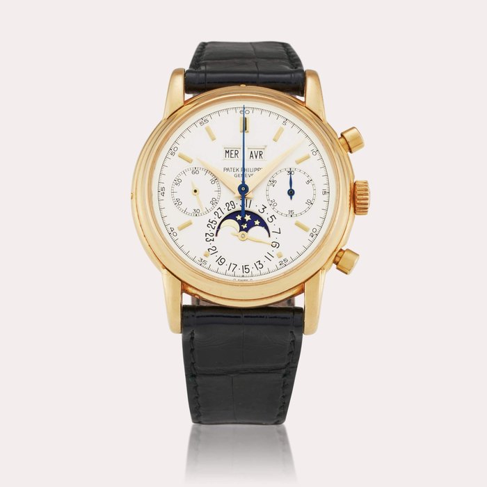 Patek Philippe Reference 2499/100 'Fourth series' | A yellow gold perpetual calendar chronograph wristwatch with moon phases, Made in 1983