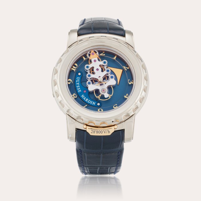 Ulysse Nardin Reference 020-88 Freak | A white gold carousel tourbillon wristwatch with dual direct escapement, Circa 2015