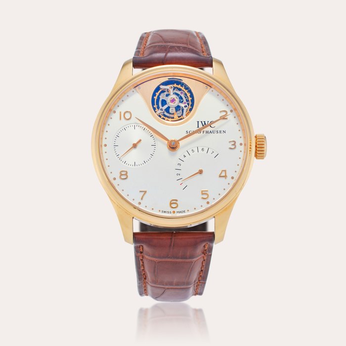 IWC Reference IW5042-02 Portugieser Tourbillon Mystère | A limited edition pink gold automatic tourbillon wristwatch with seven day power reserve indication, Circa 2005