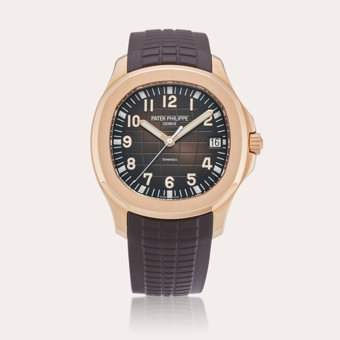 Patek Philippe Reference 5167R-001 Aquanaut | Retailed by Tiffany & Co.: A pink gold automatic wristwatch with date, Circa 2021