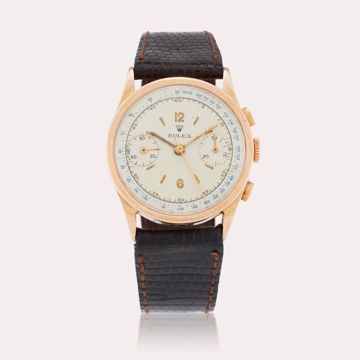 Rolex Reference 2811 | An extremely rare early pink gold antimagnetic chronograph wristwatch, Circa 1933