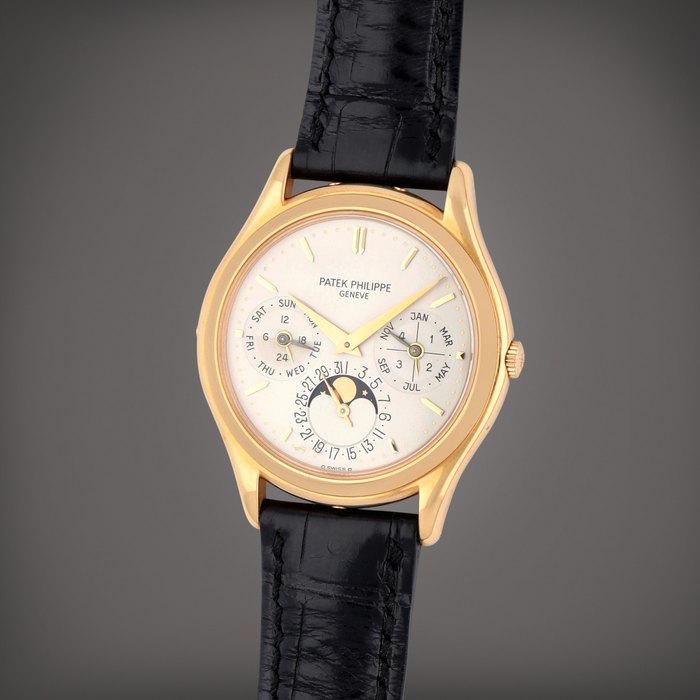 Patek Philippe Reference 3940J | A yellow gold perpetual calendar wristwatch with moon phases, leap year and 24-hour indication | Made in 1991