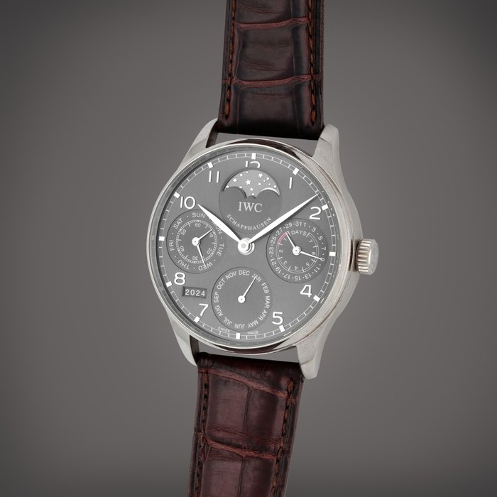 IWC Portugieser Perpetual Calendar, Reference IW502218| A white gold perpetual calendar wristwatch with moon phases, year and 7-day power reserve indication | Circa 2007