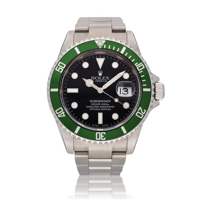 Rolex Reference 16610 Submariner 'Kermit' | A stainless steel wristwatch with date and bracelet, Circa 2003 · 16610