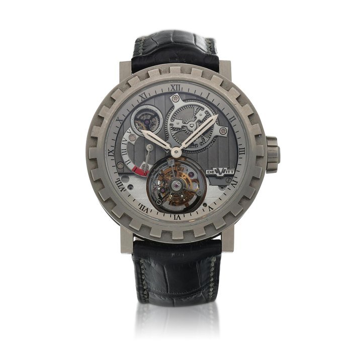 DeWitt Academia Tourbillon Differentiel, Ref. AC.8002.22.M955   Limited edition titanium tourbillon wristwatch with power reserve indication  Circa 2015 · AC.8002.22.M955
