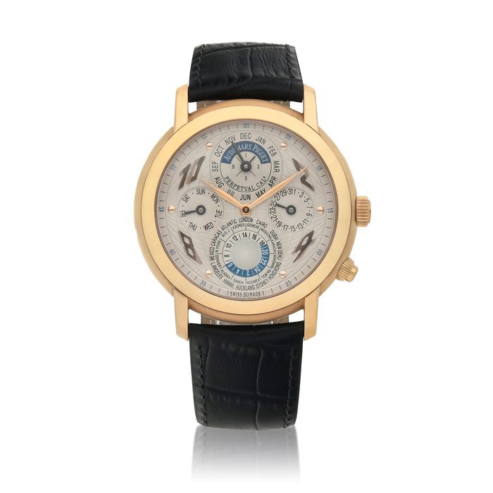 Audemars Piguet Métropolis Jules Audemars, Ref. 25919OR/O/0002CR/01  Pink gold perpetual calendar world time wristwatch with leap-year indication   Circa 2002 · 25919OR/O/0002CR/01