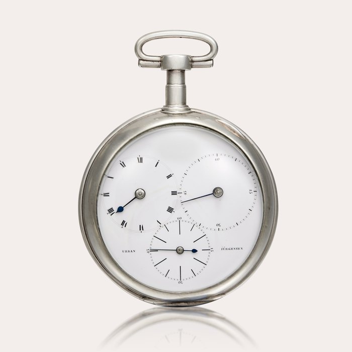 Urban Jürgensen A silver consular-cased pocket chronometer with spring detent escapement, gold helical spring and regulator dial, sold to Count Adam Wilhelm Moltke | Circa 1818