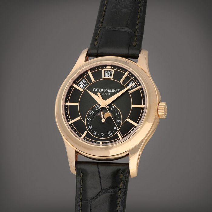 Patek Philippe Reference 5205R-011 | A pink gold annual calendar wristwatch with moon phases and 24-hour indication | Circa 2022