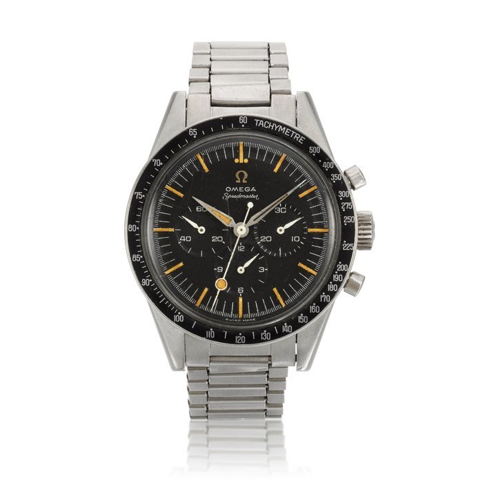 Omega Speedmaster, Ref. 2998-2 Stainless Steel Chronograph Wristwatch With Bracelet Circa 1962