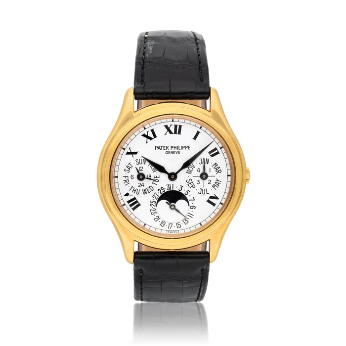 Patek Philippe Ref. 3940 | A yellow gold perpetual calendar wristwatch with moon phases, 24 hour and leap year indications | Circa 1999 · 3940