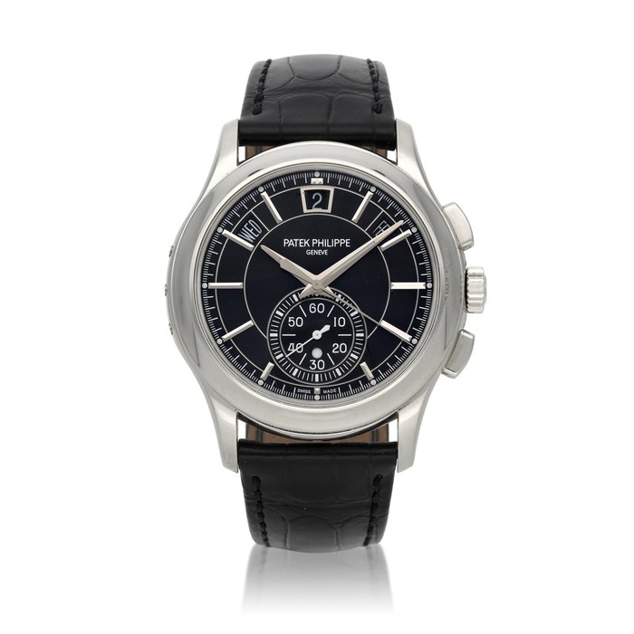 Patek Philippe Ref. 5905P | A platinum annual calendar flyback chronograph wristwatch with day/night indicator | Circa 2020 · 5905P