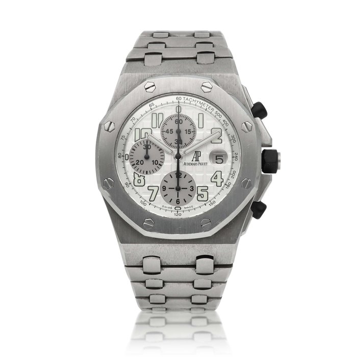 Audemars Piguet Royal Oak Offshore, Ref. 25721ST.OO.1000ST.08.A | A stainless steel chronograph wristwatch with date and bracelet | Circa 2010 · 25721ST.OO.1000ST.08.A