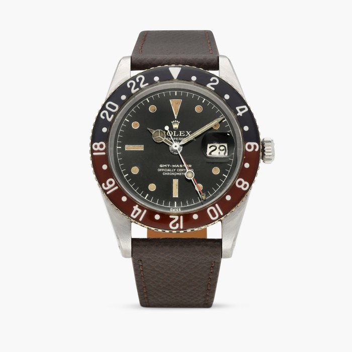 Rolex GMT-Master, Reference 6542 | A stainless steel dual time zone wristwatch with date and bakelite bezel | Circa 1956 · 6542
