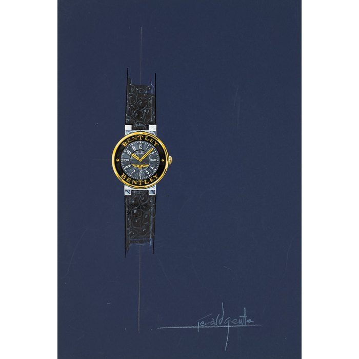 Gérald Genta An unproduced and original prototype design, painted by Gérald Genta with accompanying NFT, Circa 1995 | 傑洛・尊達 一幅未經生產的原型設計圖，由傑洛・尊達繪製並附帶 NFT 証書，約1995年製