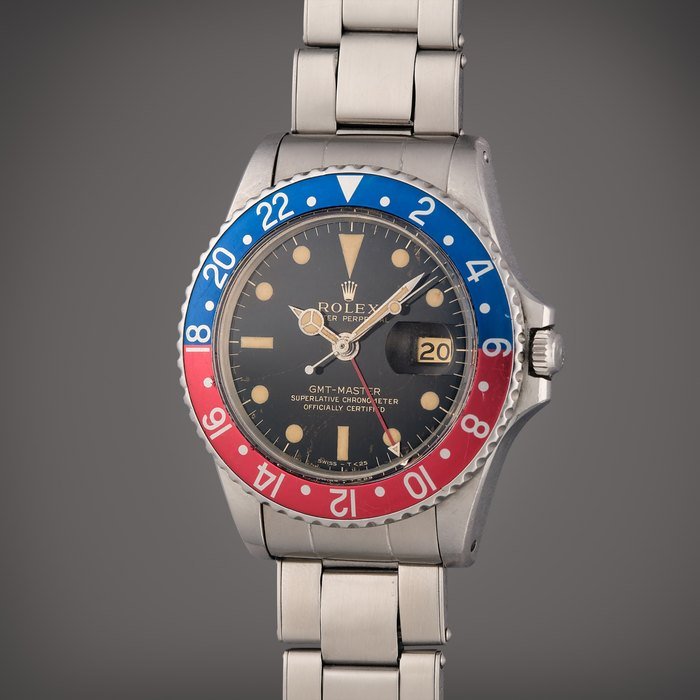 Rolex Reference 1675 GMT-Master ‘Pepsi’ | A stainless steel automatic dual time wristwatch with date and bracelet, Circa 1966 · 1675