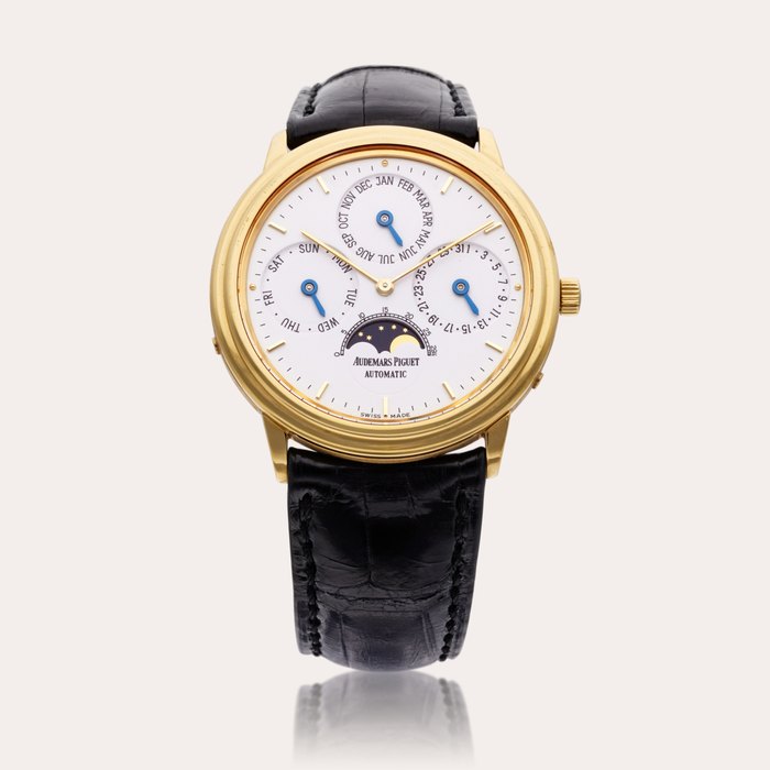 Audemars Piguet Reference 25657BA Quantième Perpétuel | A yellow gold automatic perpetual calendar wristwatch with moon phases, Circa 1983