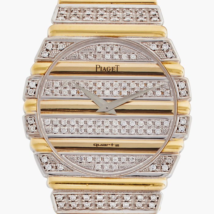 Piaget Reference 791 C 725 Polo | A white and yellow gold diamond-set bracelet watch, Circa 1980