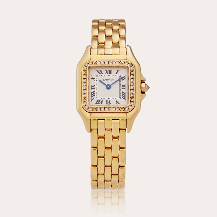 Cartier Reference 1280 2 Panthère | A yellow gold and diamond-set wristwatch with bracelet, Circa 1995