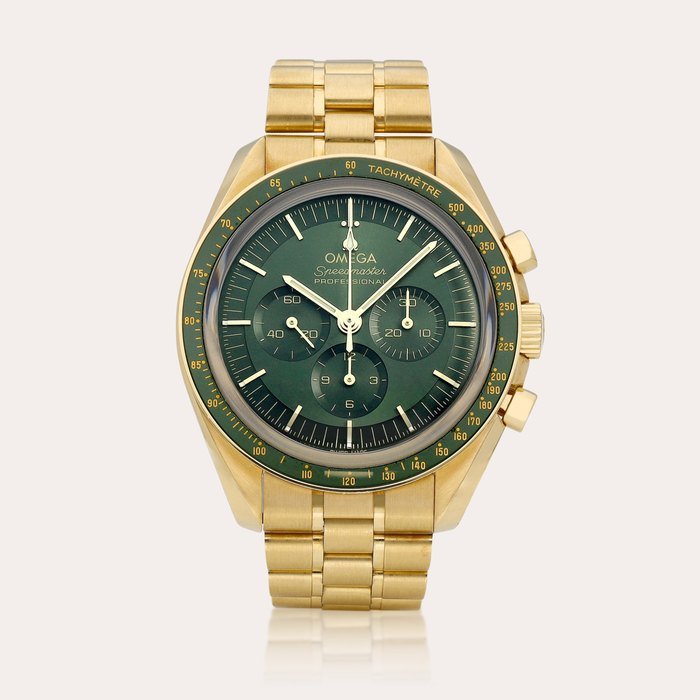 Omega Speedmaster Professional Moonwatch, Reference 310.60.42.50.10.001 | A yellow gold chronograph wristwatch with bracelet, Circa 2022 | 歐米茄 | 超霸專業月球系列 型號310.60.42.50.10.001 | 黃金計時鏈帶腕錶，約2022年製 · 310.60.42.50.10.001