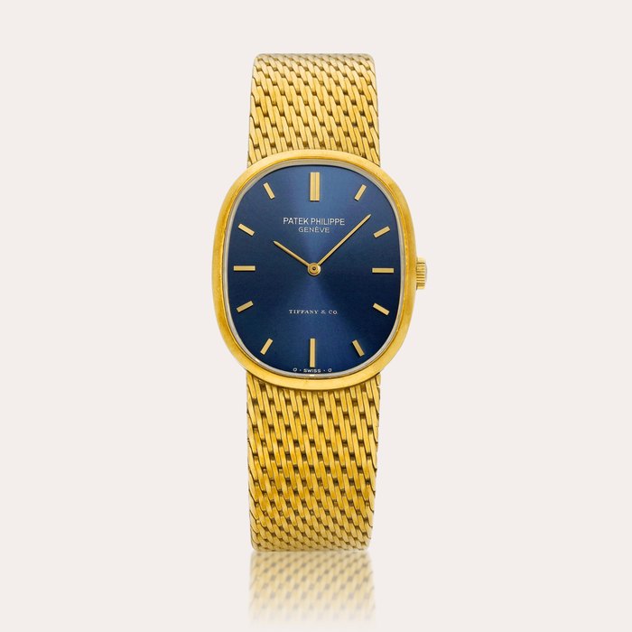 Patek Philippe Ellipse, Reference 3748 | A yellow gold bracelet watch, Retailed by Tiffany & Co., Circa 1980 | 百達翡麗 | Ellipse 型號3748 | 黃金鏈帶腕錶，由 Tiffany & Co. 發行，約1980年製作 · 3748