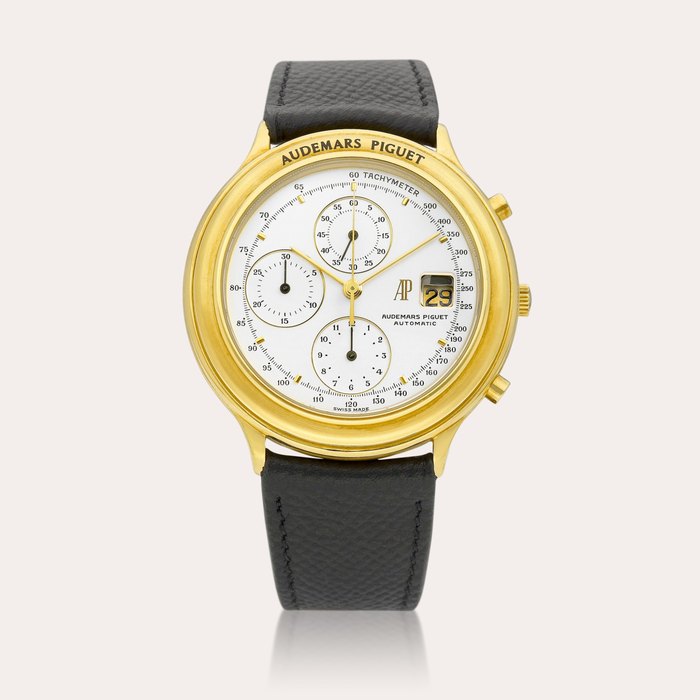Audemars Piguet Huitième, Reference 25644 | A yellow gold chronograph wristwatch with date, Circa 1990 | 愛彼 | Huitième 型號25644 | 黃金計時腕錶，備日期顯示，約1990年製 · 25644