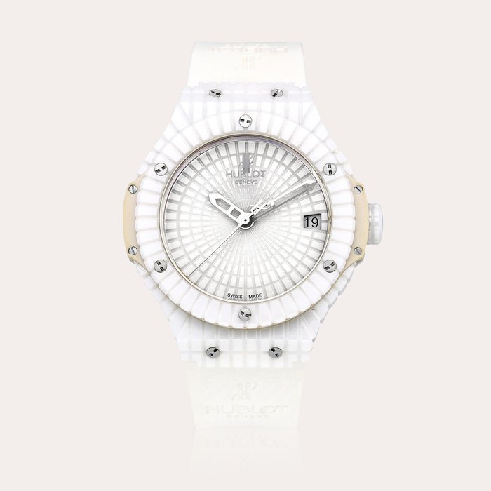 Hublot Big Bang Caviar, Reference 346.HX.2800.RW | A white ceramic wristwatch with date, Circa 2014 | 宇舶 Big Bang Caviar 型號346.HX.2800.RW | 白色陶瓷腕錶，備日期顯示，約2014年製 · 346.HX.2800.RW