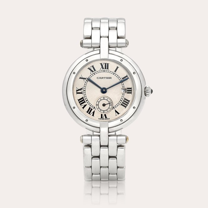 Cartier and European Watch & Clock Co. Panthere Vendome | A white gold bracelet watch with date, Circa 1990 | 卡地亞 | Panthere Vendome | 白金鏈帶腕錶，備日期顯示，約1990年製