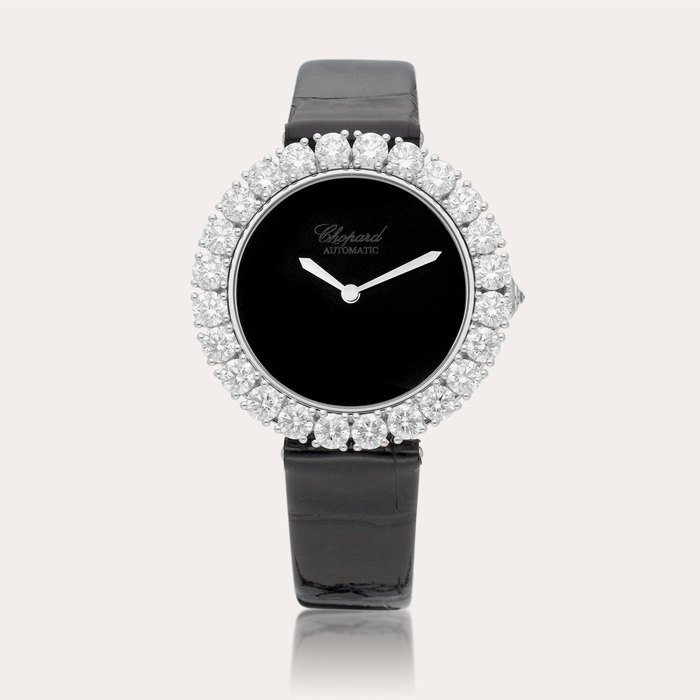 Chopard L'Heure du Diamant, Reference 13A419-1008 | A white gold and diamond-set wristwatch with onyx dial, Circa 2017 | 蕭邦 | L'Heure du Diamant 型號13A419-1008 | 白金鑲鑽石腕錶，備黑瑪瑙錶盤，約2017年製作 · 13A419-1008