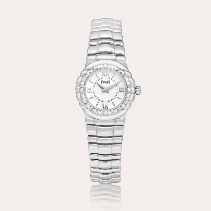 Piaget Tanagra, Reference 16073 | A white gold and diamond-set bracelet watch, Circa 1995 | 伯爵 | Tanagra 型號16073 | 白金鑲鑽石鏈帶腕錶，約1995年製