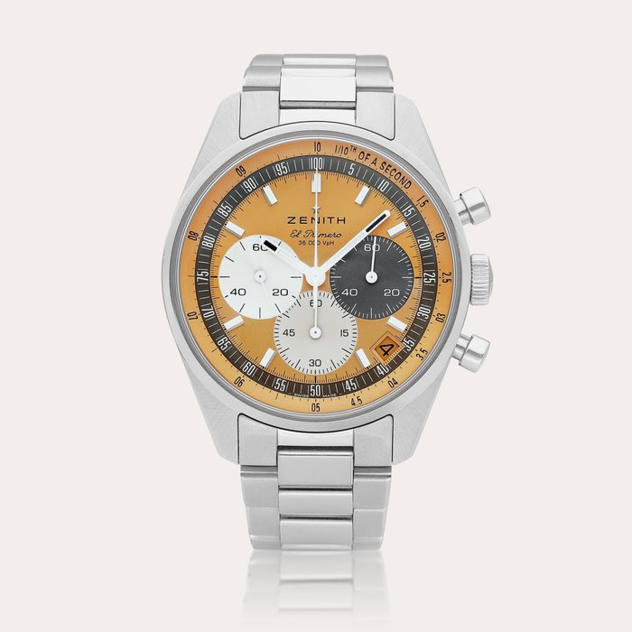 Zenith Chronomaster Original, Reference 03.3201.3600 | A limited edition stainless steel 1/10th of a second chronograph wristwatch with date and bracelet, Made for Hodinkee, Circa 2022 | 真力時 | Chronomaster Original 型號03.3201.3600 限量版精鋼1/10秒鏈帶腕錶，備日期顯示，為 Hodinkee 製作，約2022年製 · 03.3201.3600