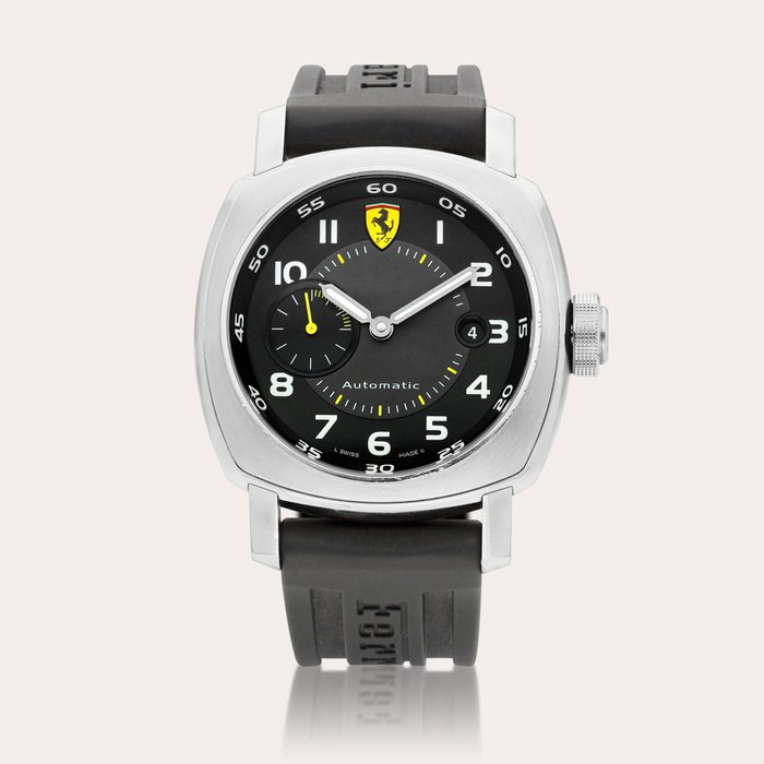 Panerai for Ferrari Ferrari Scuderia, Reference FER00002 | A stainless steel wristwatch with date, Circa 2007 | 沛納海為法拉利製作 | Ferrari Scuderia 型號 FER00002 | 精鋼腕錶，備日期顯示，約2007年製 · FER00002