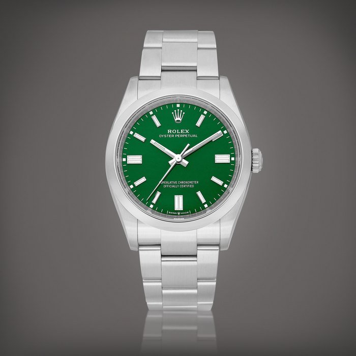 Rolex Oyster Perpetual 36, Reference 126000 A stainless steel wristwatch with bracelet, Circa 2022 | 勞力士 | Oyster Perpetual 36 型號126000 | 精鋼鏈帶腕錶，約2022年製 · 126000