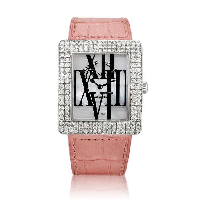 Franck Muller Infinity, Reference 3735 QZ R AL | A stainless steel and diamond-set wristwatch with mother-of-pearl dial, Circa 2010 | Infinity 型號3735 QZ R AL | 精鋼鑲鑽石腕錶，備珠母貝錶盤，約2010年製 · 3735