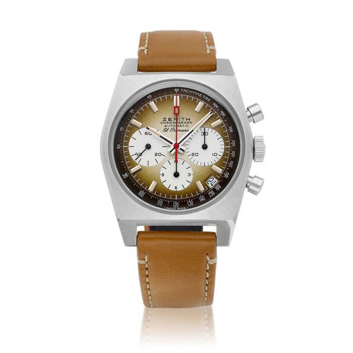 Zenith Chronomaster A385 Revival, Reference 03.A384.400/385.C855 | A stainless steel chronograph wristwatch with date, Circa 2021 | 真力時 | Chronomaster A385 Revival, 型號03.A384.400/385.C855 | 精鋼計時腕錶，備日期顯示，約2021年製 · 03.A384.400/385.C855