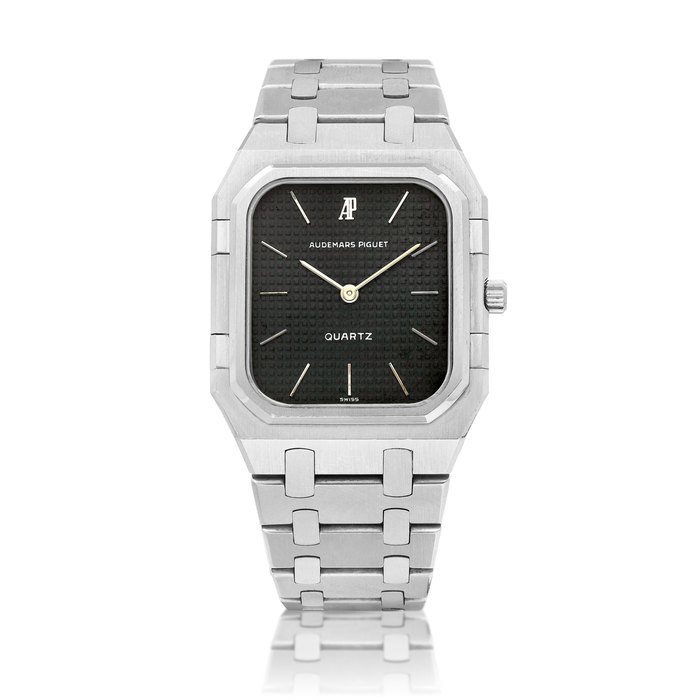 Audemars Piguet Royal Oak Rectangular Quartz, Reference 6005ST.0.0477ST.01 | A stainless steel bracelet watch, Circa 1980 | 愛彼 | 皇家橡樹系列 Rectangular Quartz 型號6005ST.0.0477ST.01 | 精鋼鏈帶腕錶，約1980年製 · 6005ST.0.0477ST.01
