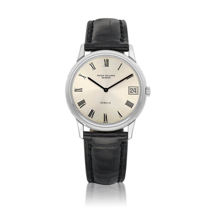 Patek Philippe Calatrava, Reference 3593 | A white gold wristwatch with date, Retailed by Gübelin, Circa 1980 | 百達翡麗 | Calatrava 型號3593 | 白金腕錶，備日期顯示，由 Gübelin 發行，約1980年製 · 3593